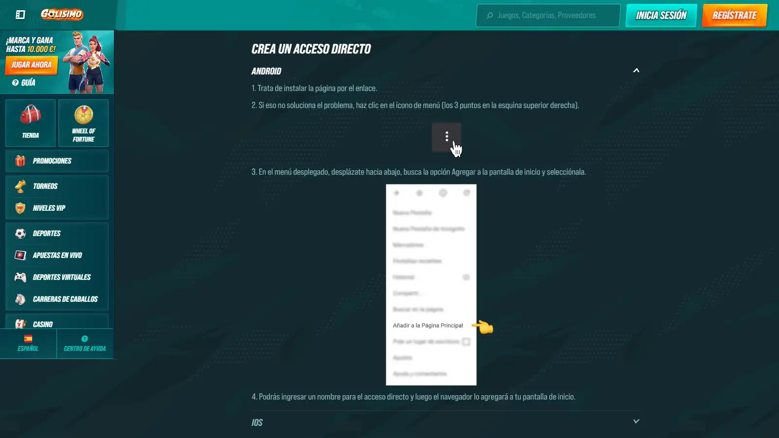 Golisimo móvil: web app, iPhone y Android