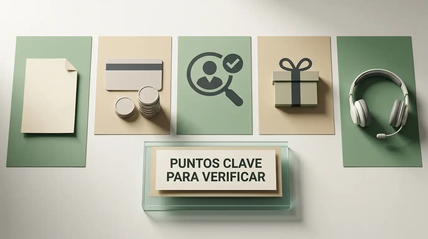 Infografía conceptual sobre licencia, pagos, KYC, bonos y soporte